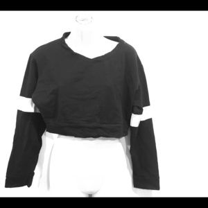 Norma Kamali large reflective crop top